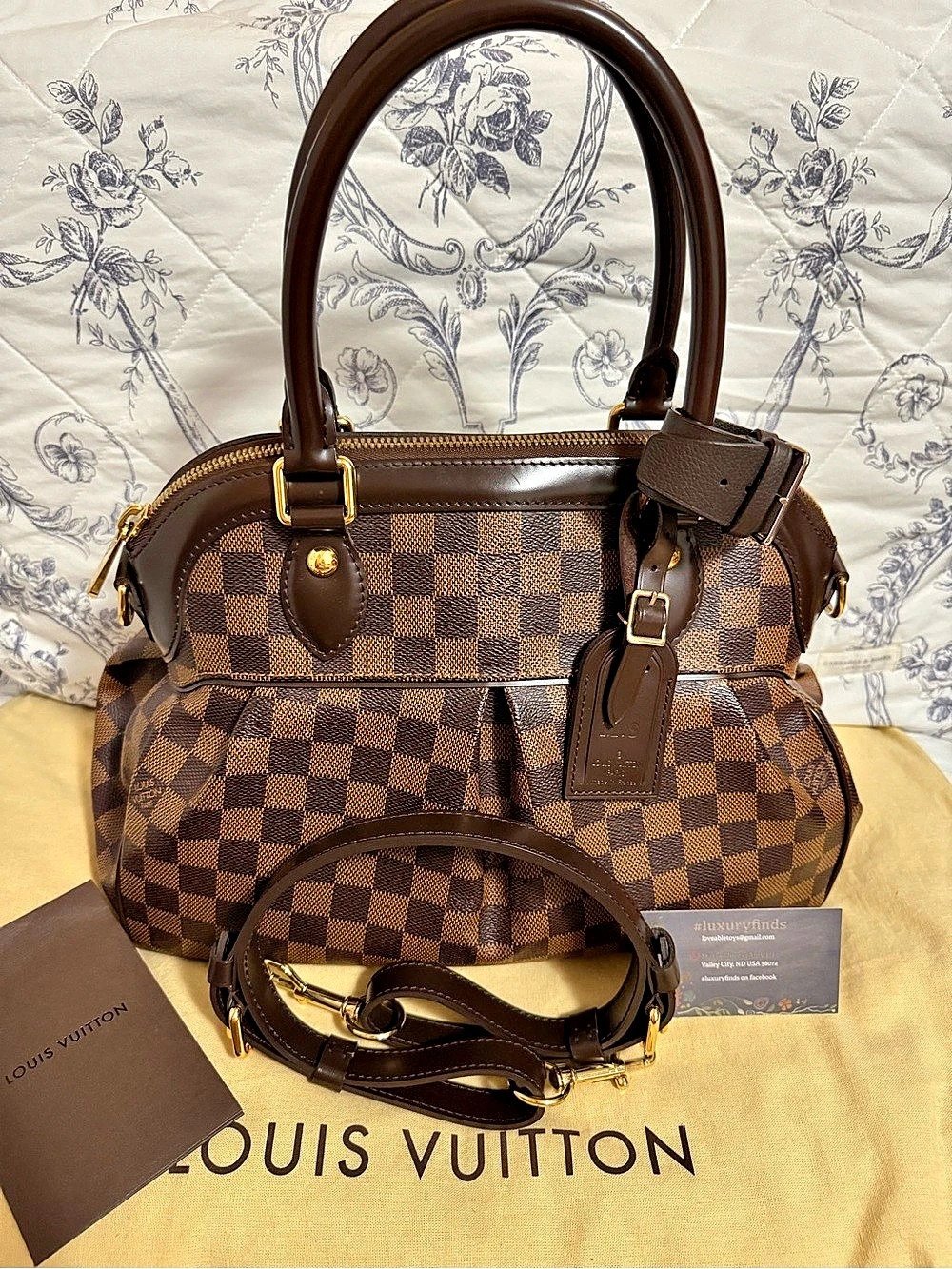 Louis Vuitton Bowling Montaigne MM Damier Ebene Satchel in Brown Like New